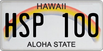 HI license plate HSP100