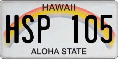 HI license plate HSP105