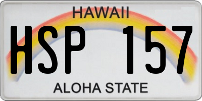 HI license plate HSP157