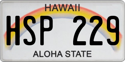 HI license plate HSP229