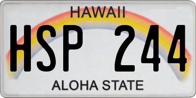 HI license plate HSP244