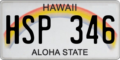 HI license plate HSP346