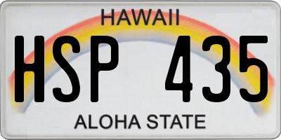 HI license plate HSP435