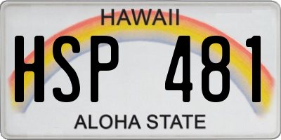 HI license plate HSP481