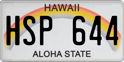HI license plate HSP644