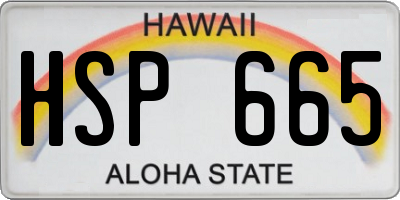 HI license plate HSP665