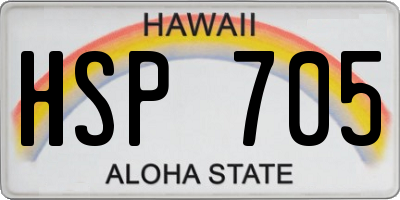 HI license plate HSP705