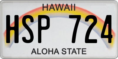HI license plate HSP724