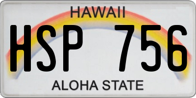 HI license plate HSP756
