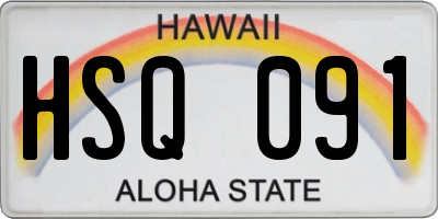 HI license plate HSQ091