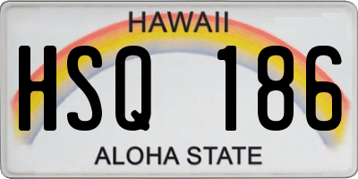 HI license plate HSQ186