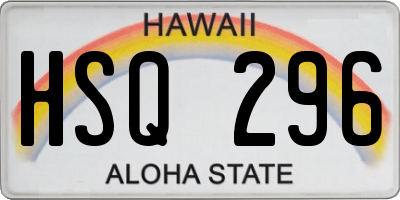 HI license plate HSQ296