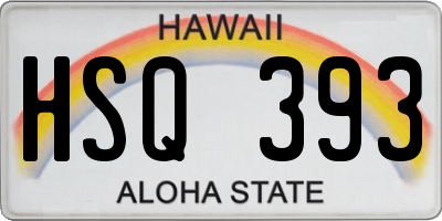 HI license plate HSQ393