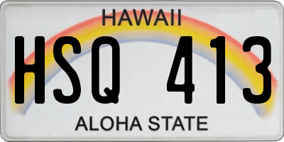 HI license plate HSQ413