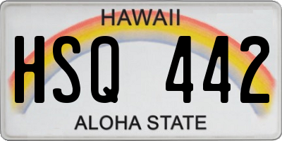 HI license plate HSQ442