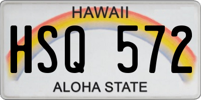 HI license plate HSQ572