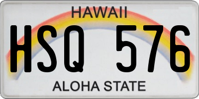 HI license plate HSQ576