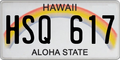 HI license plate HSQ617