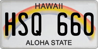 HI license plate HSQ660
