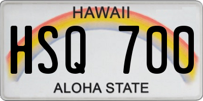 HI license plate HSQ700