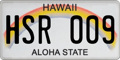 HI license plate HSR009