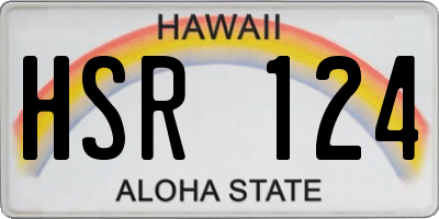 HI license plate HSR124