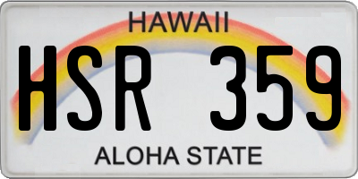 HI license plate HSR359