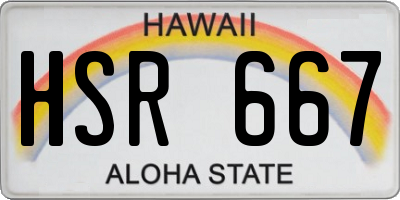 HI license plate HSR667