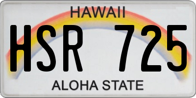 HI license plate HSR725