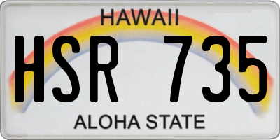 HI license plate HSR735