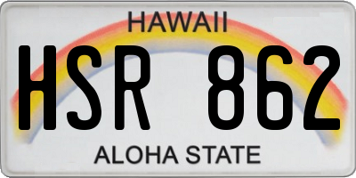 HI license plate HSR862