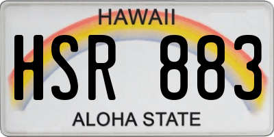 HI license plate HSR883