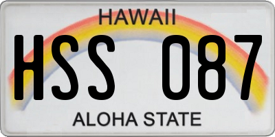 HI license plate HSS087