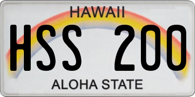 HI license plate HSS200