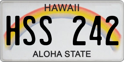HI license plate HSS242