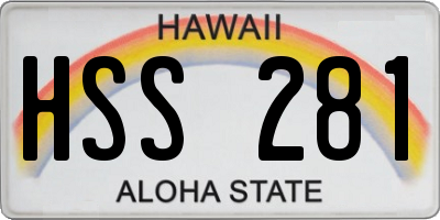HI license plate HSS281