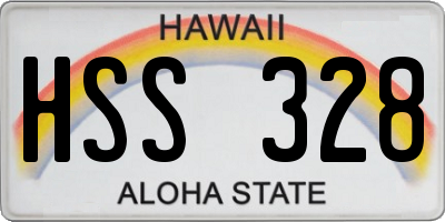 HI license plate HSS328