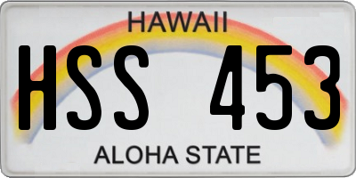 HI license plate HSS453