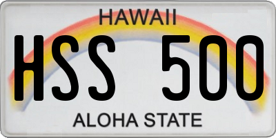 HI license plate HSS500