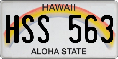 HI license plate HSS563