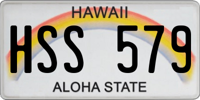 HI license plate HSS579