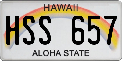 HI license plate HSS657