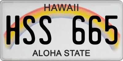 HI license plate HSS665