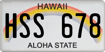 HI license plate HSS678