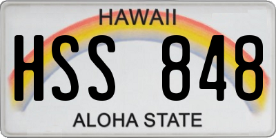 HI license plate HSS848