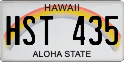 HI license plate HST435