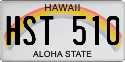 HI license plate HST510