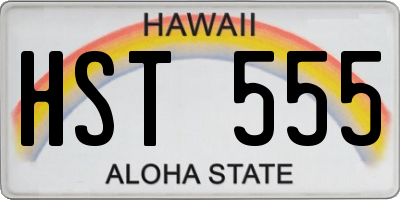 HI license plate HST555