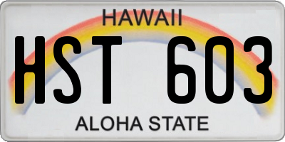 HI license plate HST603