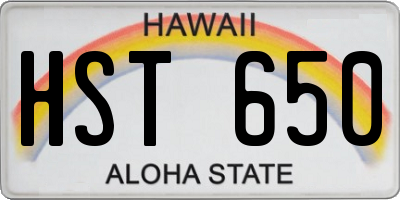 HI license plate HST650